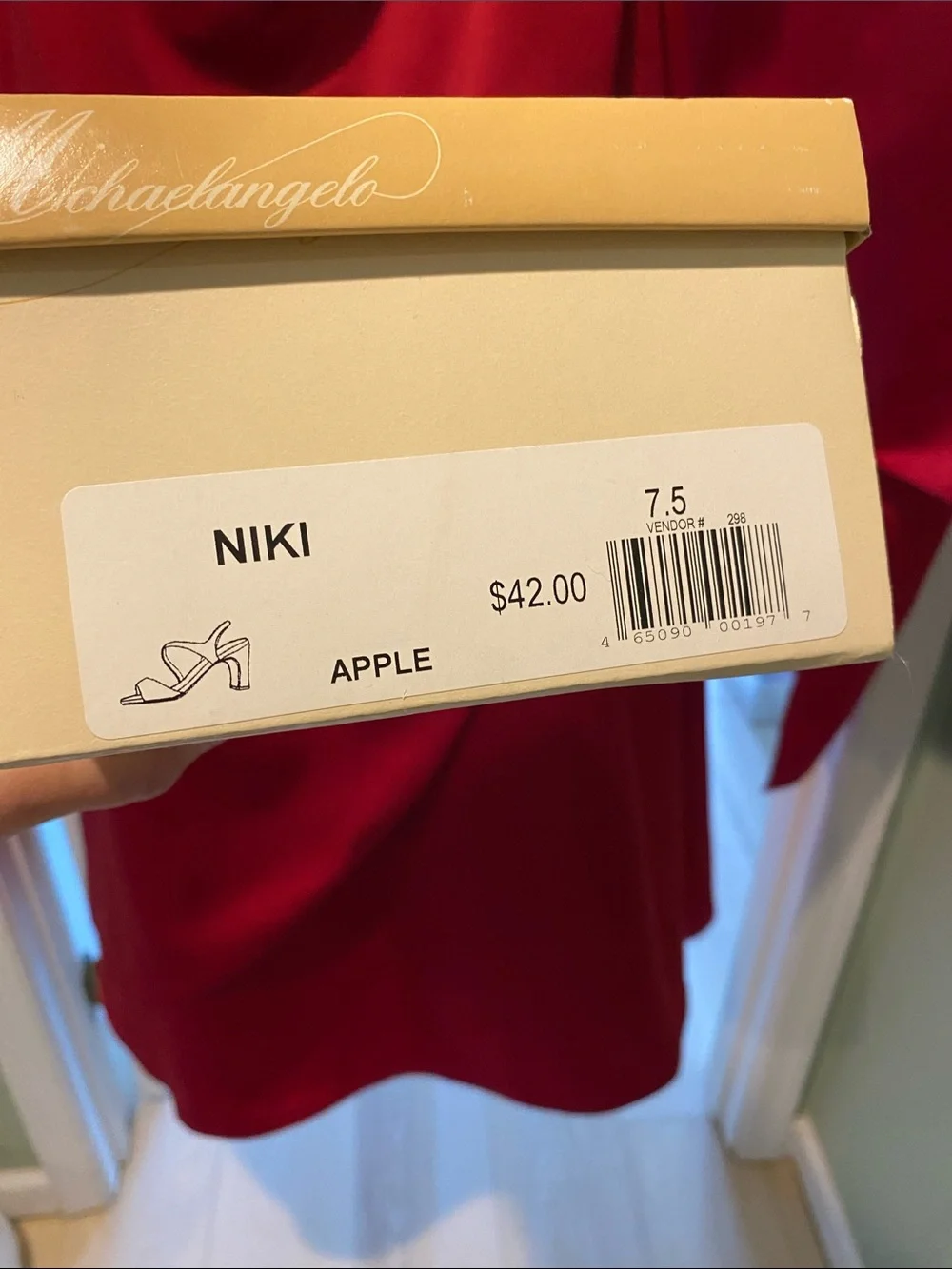 Michaelangelo Apple Red David’s Bridal Satin Slingback Heels - Size 8